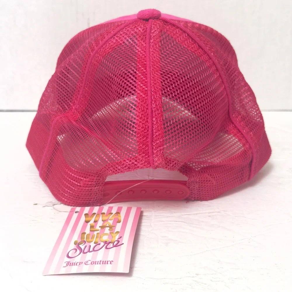 NWT Juicy Couture Women OS Hot Pink NEW Velour Rhinestone Juicy